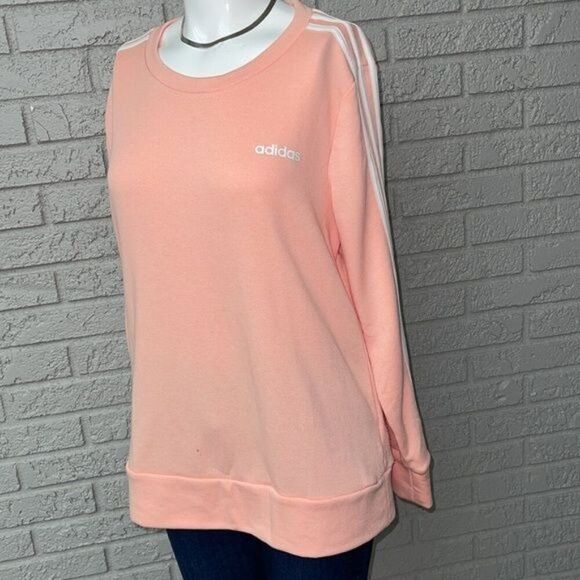 Adidas Classic Women Pullover Three Stripe Long Sleeve Sweatshirt Size M - Picture 3 of 7